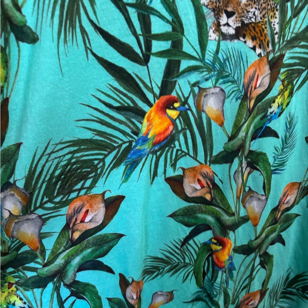 Johnny Was New Without Tags,Green and Orange dress, with Cap Sleeves Small - Picture 8 of 10
